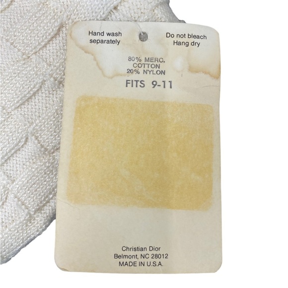 Christian Dior Vintage Ivory Waffle Knit Socks - Picture 4 of 7